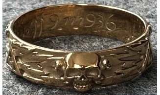 Ring Totenkopf gold 6.5 mm