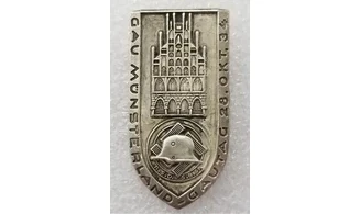 Insignia Gau Münsterland plata vieja