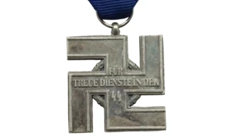 Medalla 12 años Servicio SS Plata Vieja