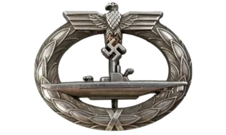 KM Uboat badge, Old Silver