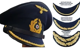 KM Officer/Admiral Visor Cap Tricotine