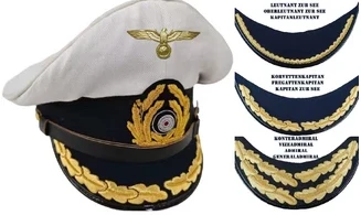 KM Officer/Admiral Visor Cap White