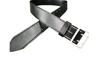 WH/LW Officer Belt - Black Leather