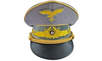 Hermann Goering Visor Cap Blue Tricotine