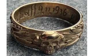 Ring Totenkopf gold 6.5 mm